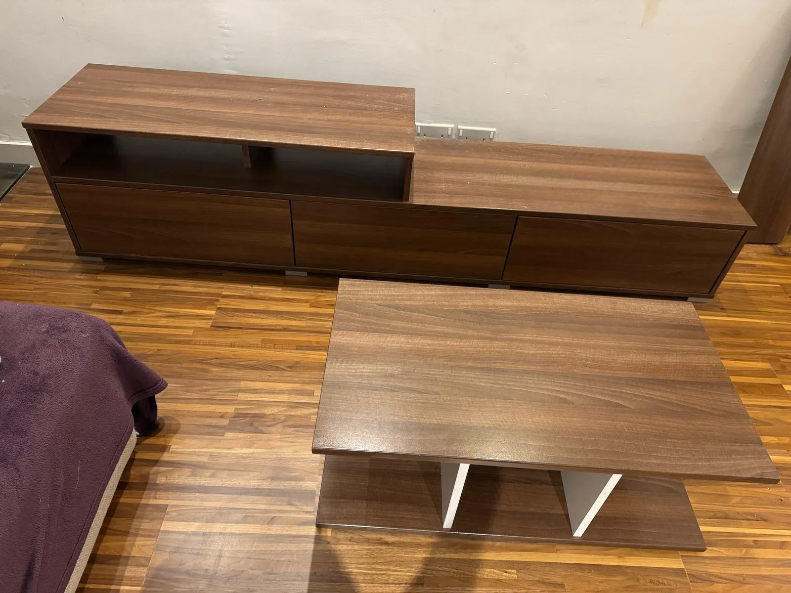 Matching TV unit, wall unit and coffee table for sale