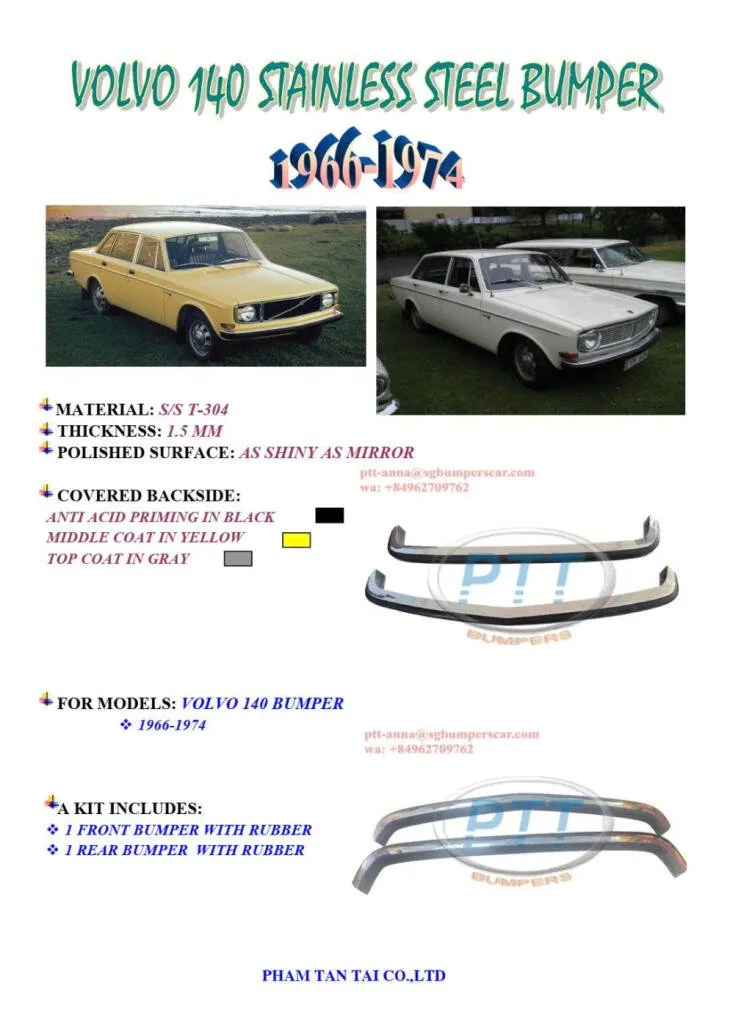Volvo 140 Stainless  Steel Bumpers