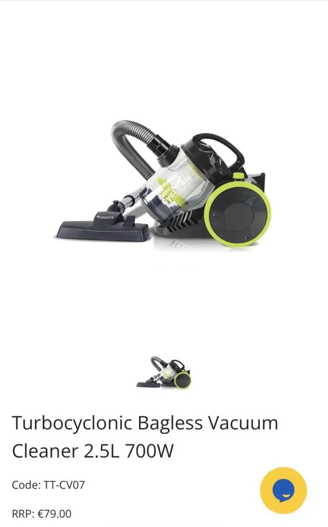 TurboTronic Bagless Vacuum Cleaner 2.5L 700W - 45 euro